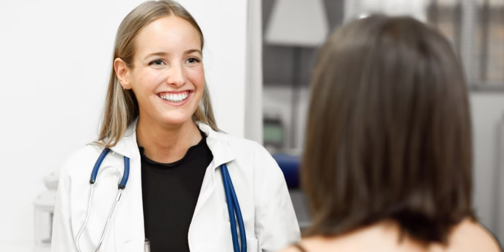 female doctor discussing cervical cancer with a patient